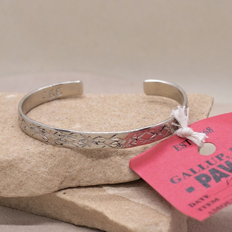 Thin Navajo silver bracelet-Pawn Jewelry