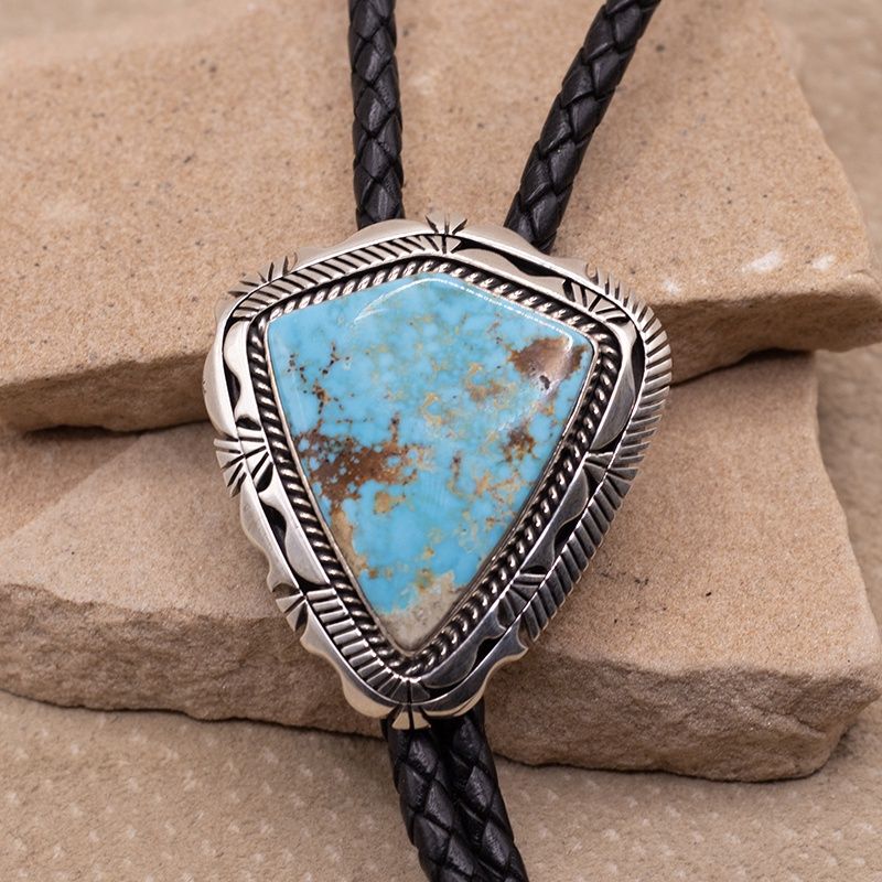 Large turquoise bolo tie- Eugene Belone
