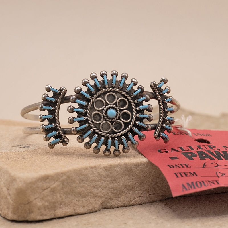 Traditional Zuni needle point bracelet-Pawn Jewelry