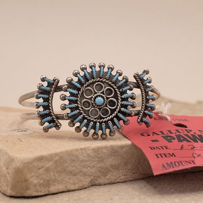 Traditional Zuni needle point bracelet-Pawn Jewelry