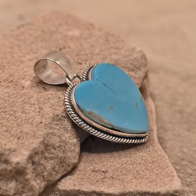 Kingman  turquoise heart pendant