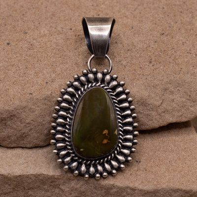 Simple Oval Royston Turquoise Pendant