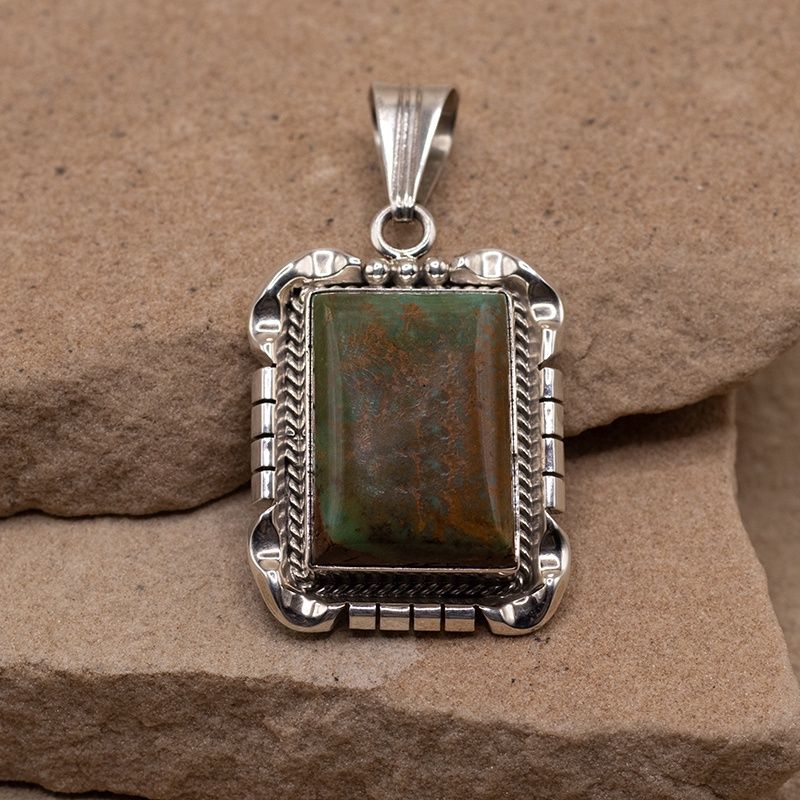 Square Royston Turquoise Pendant
