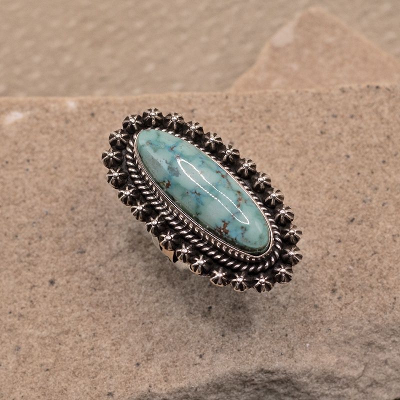 Oval Royston turquoise ring-Happy Piasso