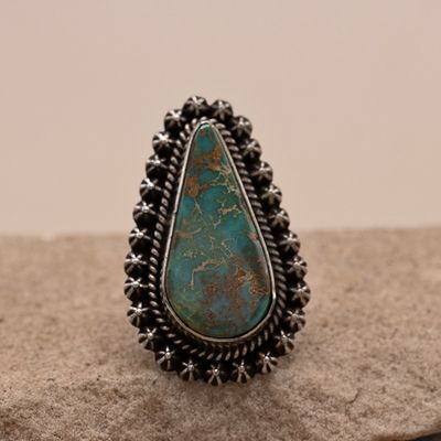 Royston turquoise ring w/star elements-Happy Piasso
