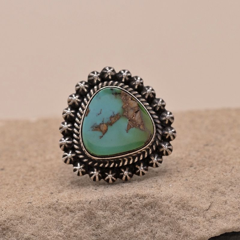 Medium oval Royston turquoise ring-Happy Piasso