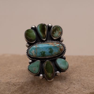 Royston turquoise cluster ring