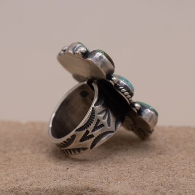Royston turquoise cluster ring