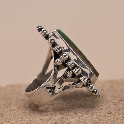 Triangle shaped Royston turquoise ring- Happy Piasso