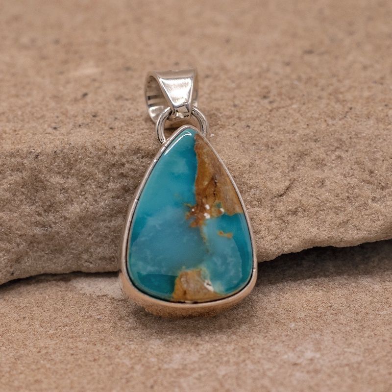 Small blue Royston turquoise pendant