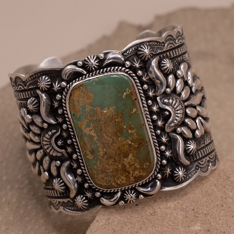 Darryl  Becenti extra large Royston turquoise bracelet