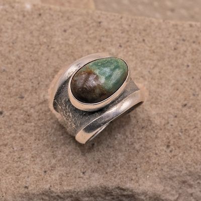 Small oval Royston turquoise ring