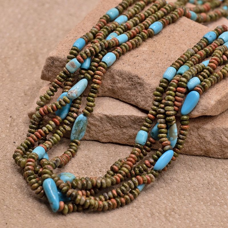 5-strand Fox turquoise necklace