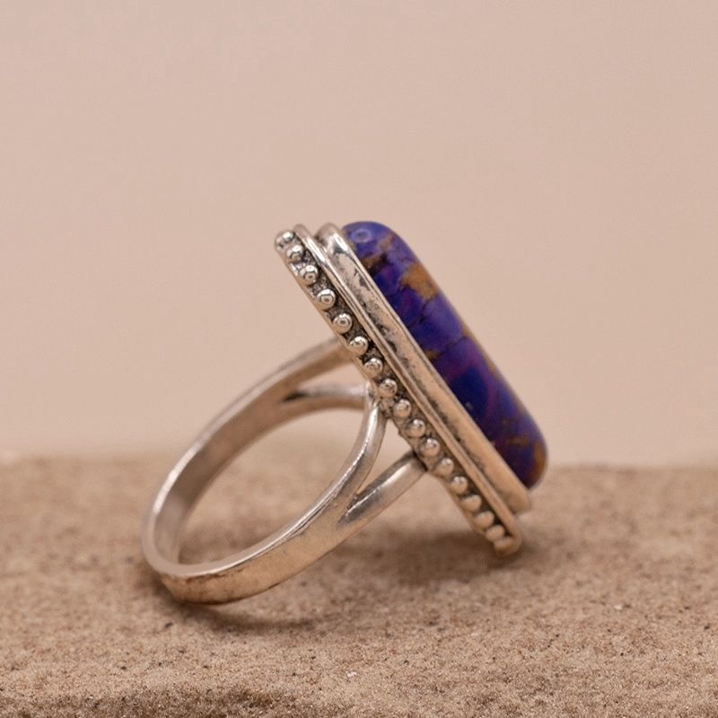 Purple gold stone silver ring- Pawn Jewelry