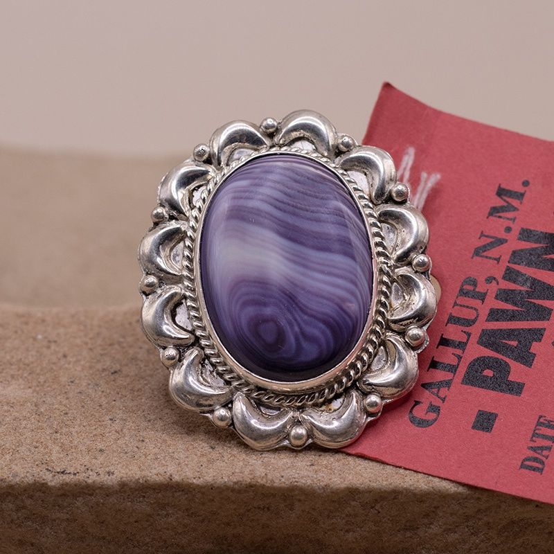 Large purple spiny oyster shell ring-Pawn Jewelry