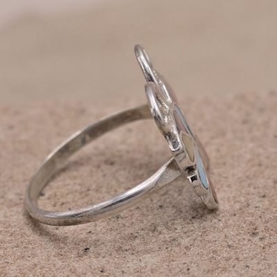 Large Inlay butterfly ring