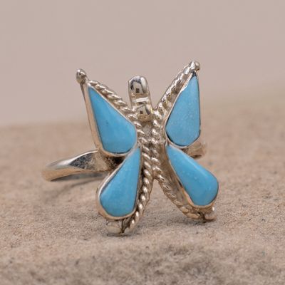Medium Turquoise Butterfly Ring