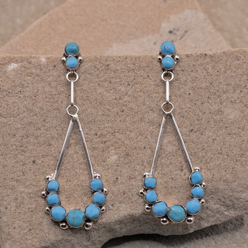 Oval Drop Petit Point Earrings