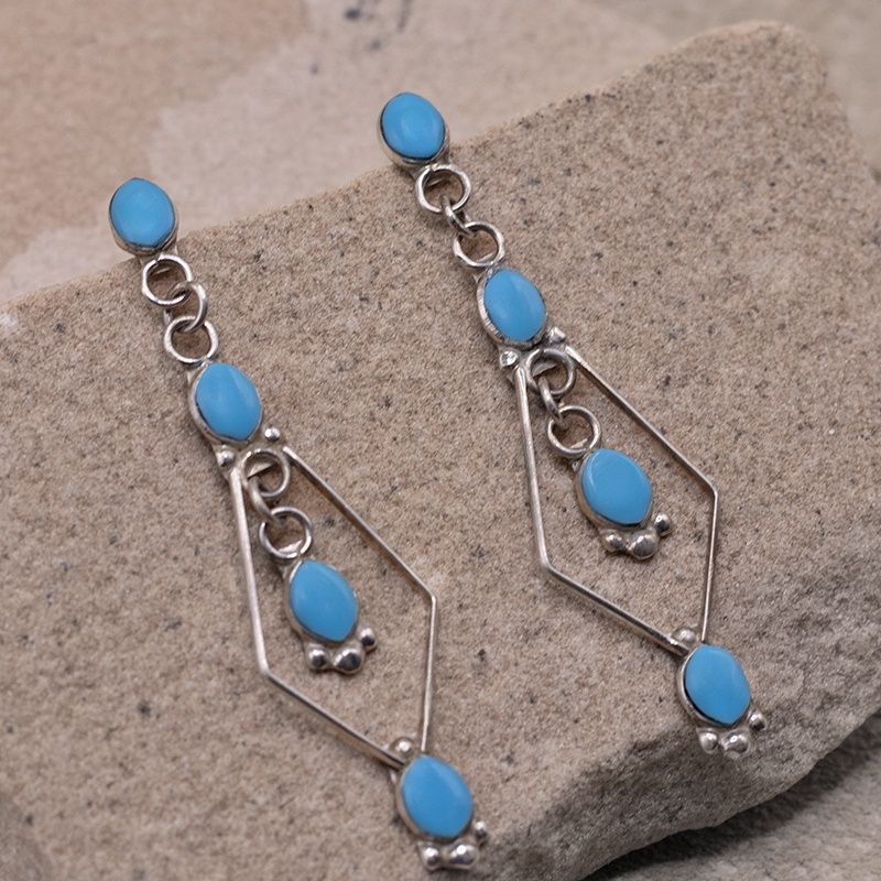 Zuni 4 Stone Chandelier Earrings