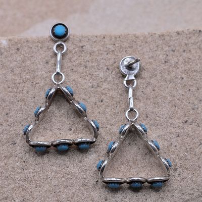 Small Petit Point Triangle Drop Earring