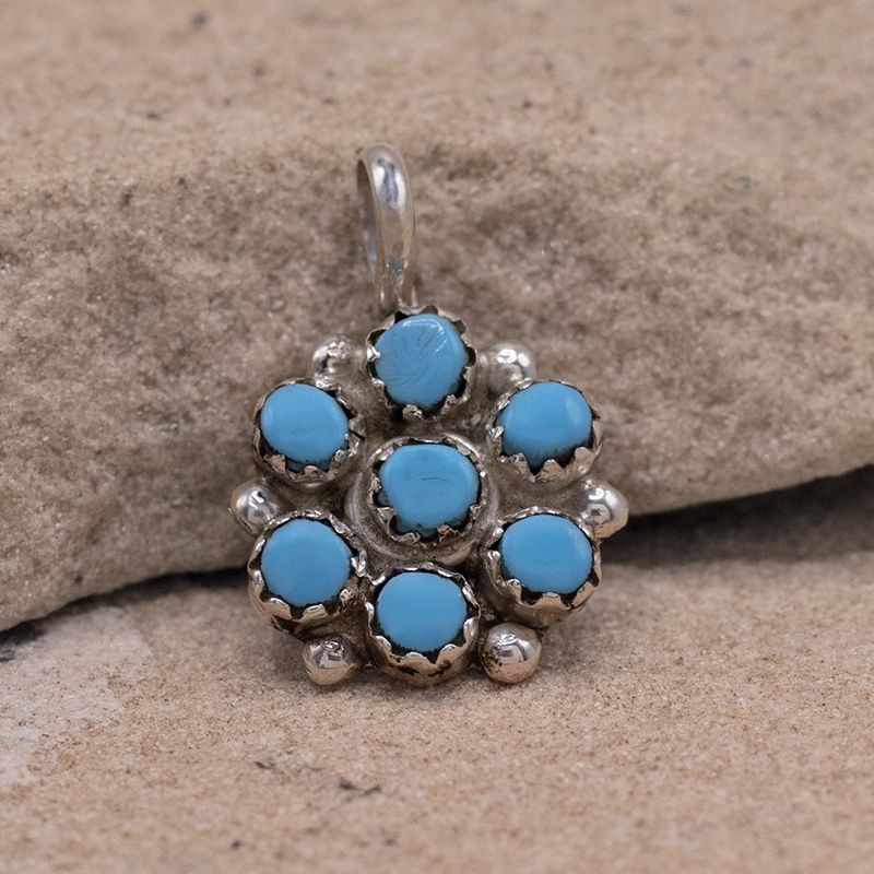 Small Turquoise Flower Pendant