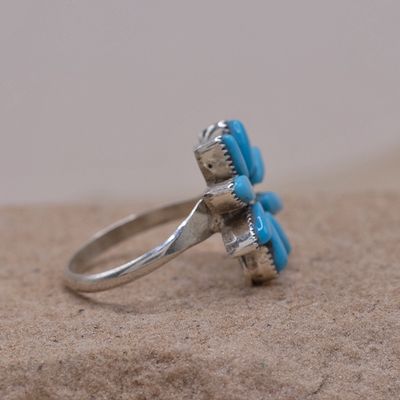 Turquoise Flower Cut out Ring