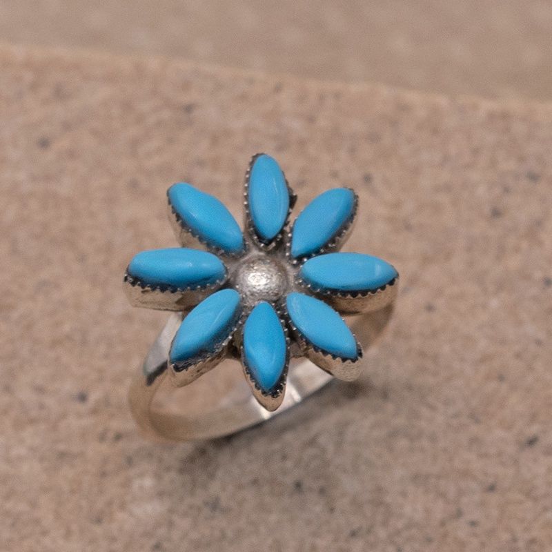 Turquoise Flower Cut out Ring