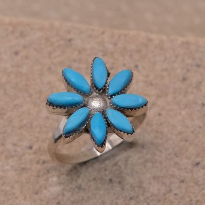 Turquoise Flower Cut out Ring