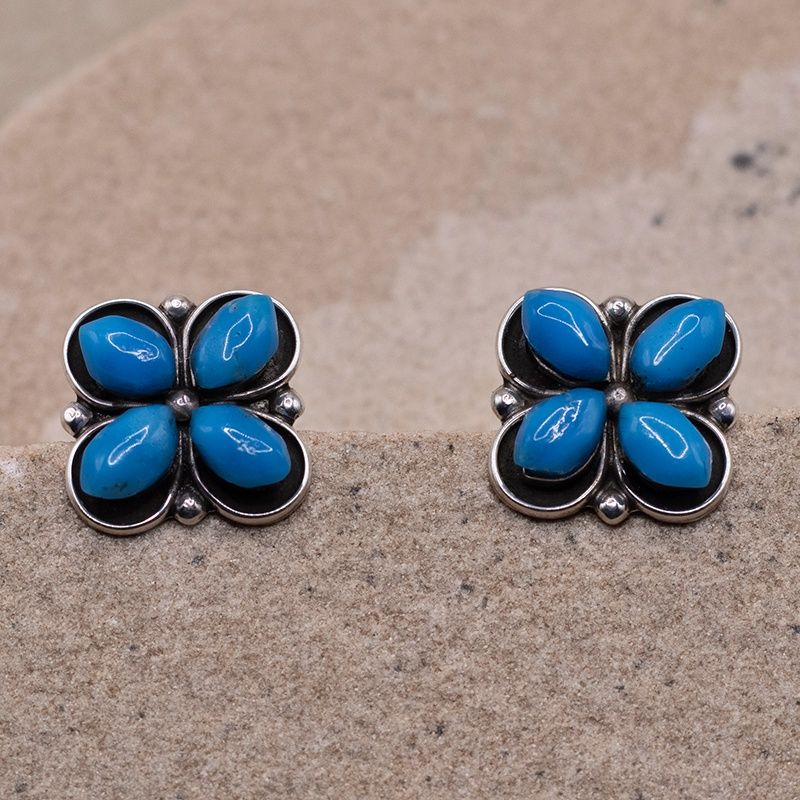 Four Stone Flower Earrings