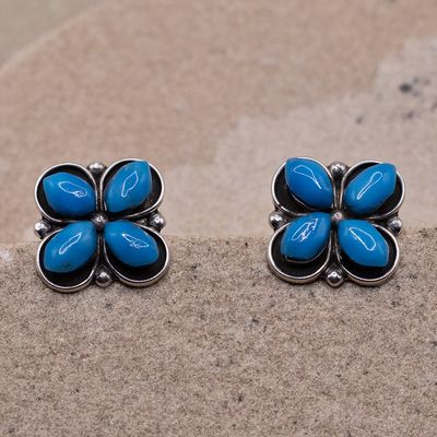 Four Stone Flower Earrings