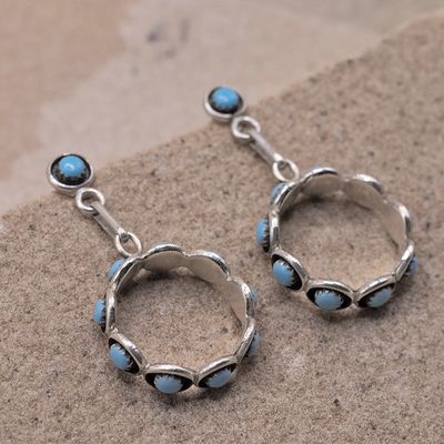 Small Petit Point Circle Drop Earring