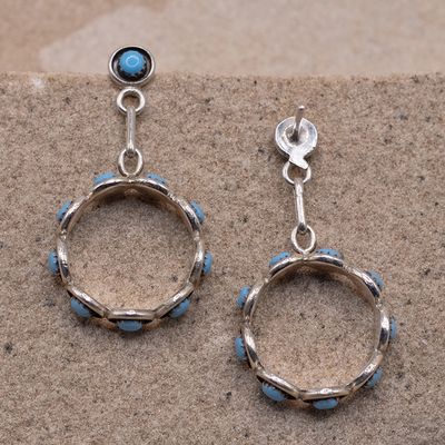 Small Petit Point Circle Drop Earring
