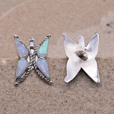 Medium Butterfly Opal  Post Earrings