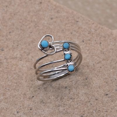 Adjustable Heart Open Shank Ring w/turquoise