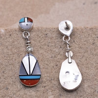Inlay Sunface Drop Earring