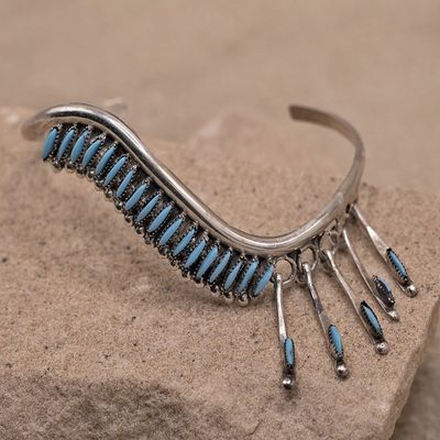 Wave Needlepoit Cuff with Fringe