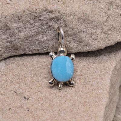 Tiny Turquoise Turtle Pendant