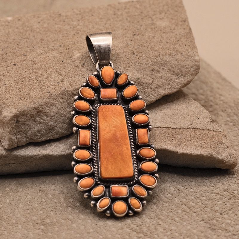 Large spiny oyster shell cluster pendant-Lowell Draper