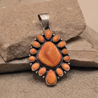 Large cluster pendant w/ spiny oyster shells- Happy Piaso