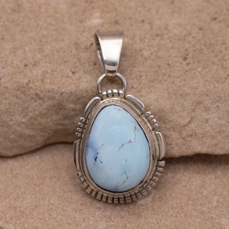 Single Stone Pendant with  saw cut detail