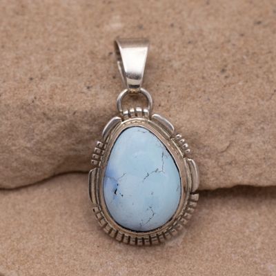 Single Stone Pendant with  saw cut detail