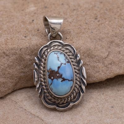 Single Stone Pendant with Stamped Detail