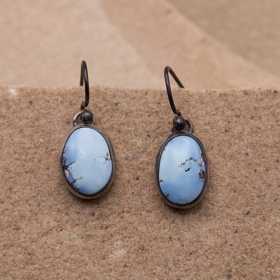 Simple Single Stone Golden Hills Turquoise Earrings