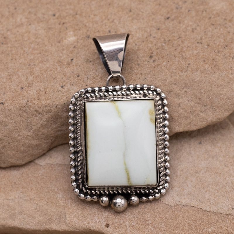 Palomino Turquoise Pendant with Silver Bead Details