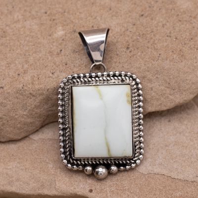 Palomino Turquoise Pendant with Silver Bead Details