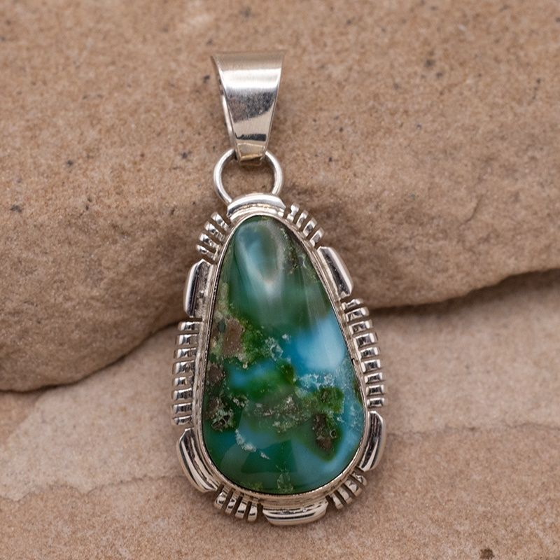 Sonoran Gold Turquoise Tear Drop Shape Pendant