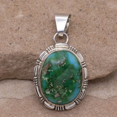 Sonoran Gold Turquoise Pendant with Saw Cut Details