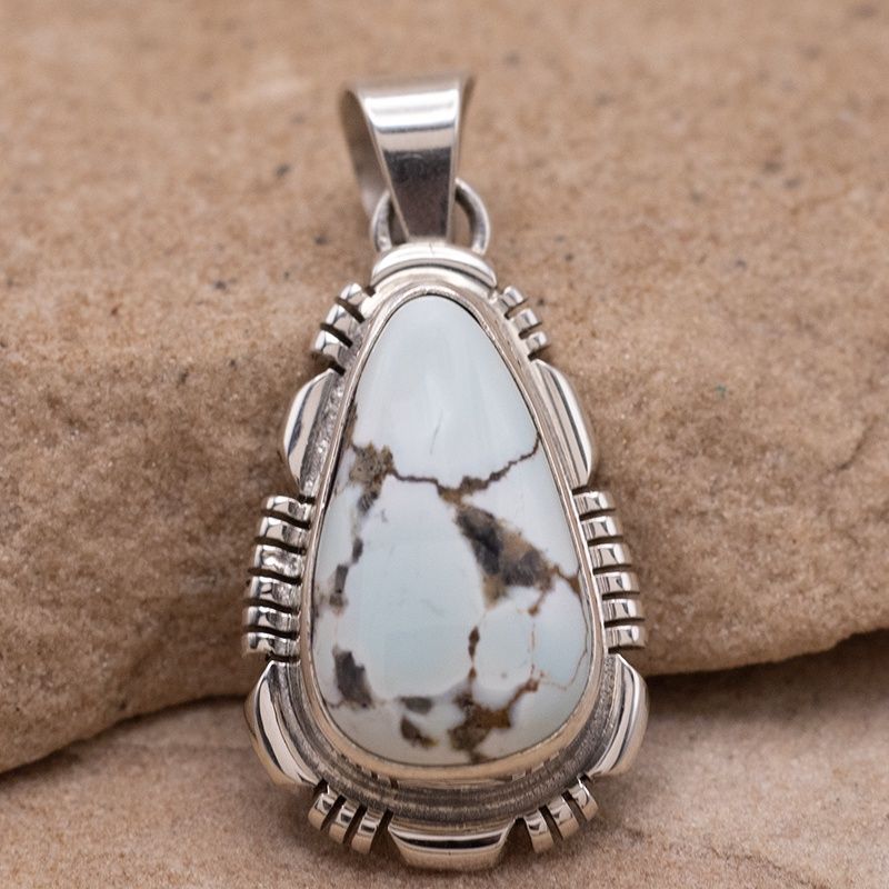Dry Creek Turquoise Pendant with Sawcut Details