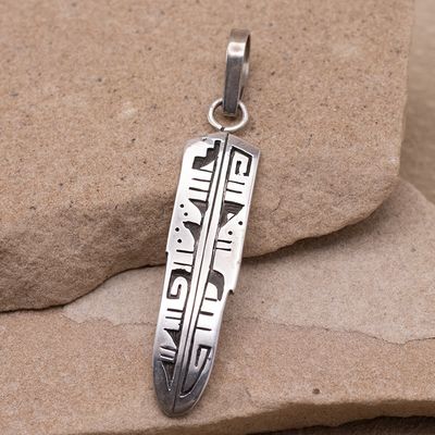 Overlay Design Feather Pendant