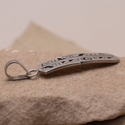 Overlay Design Feather Pendant